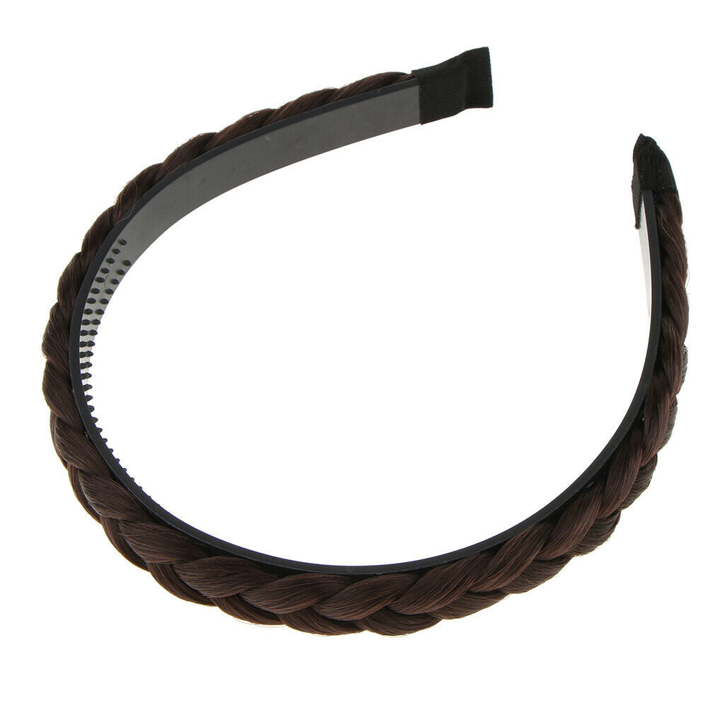 Braided Bun Hairpiece Headband for Women Girls Hair Accessories Dark Coffee