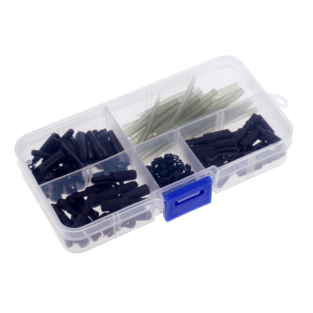 120Pcs/box Carp Fishing Tackle Set Clips Quick Change Swivels Tube Hair Rigs