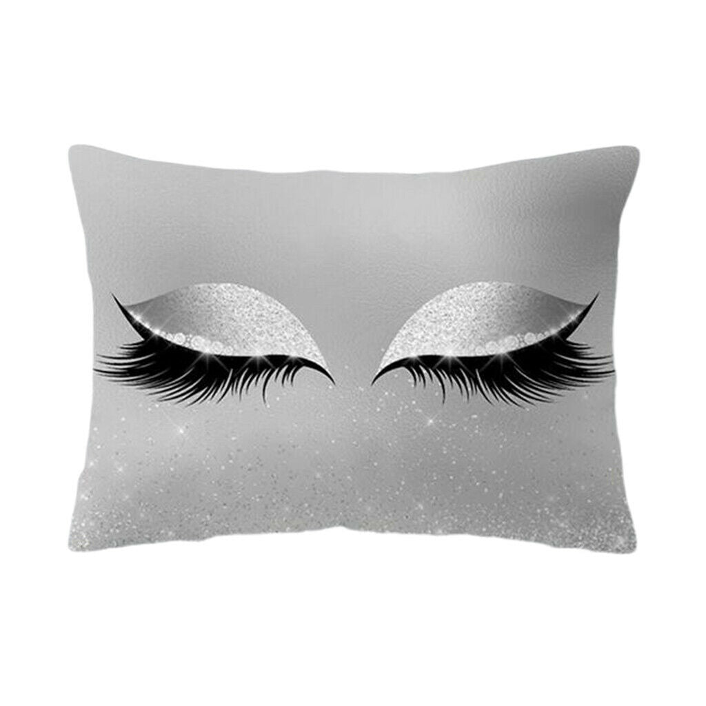 Eyelash Printed Throw Pillow Cover Square Cushion Covers Sofa Pillow Case 9