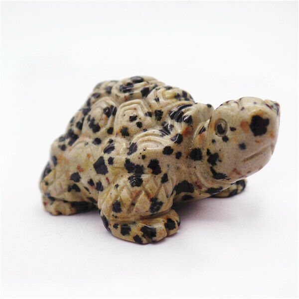 52x32x26mm Natural Dalmation Jasper Sea Turtle Decoration Statue Decor HH7938