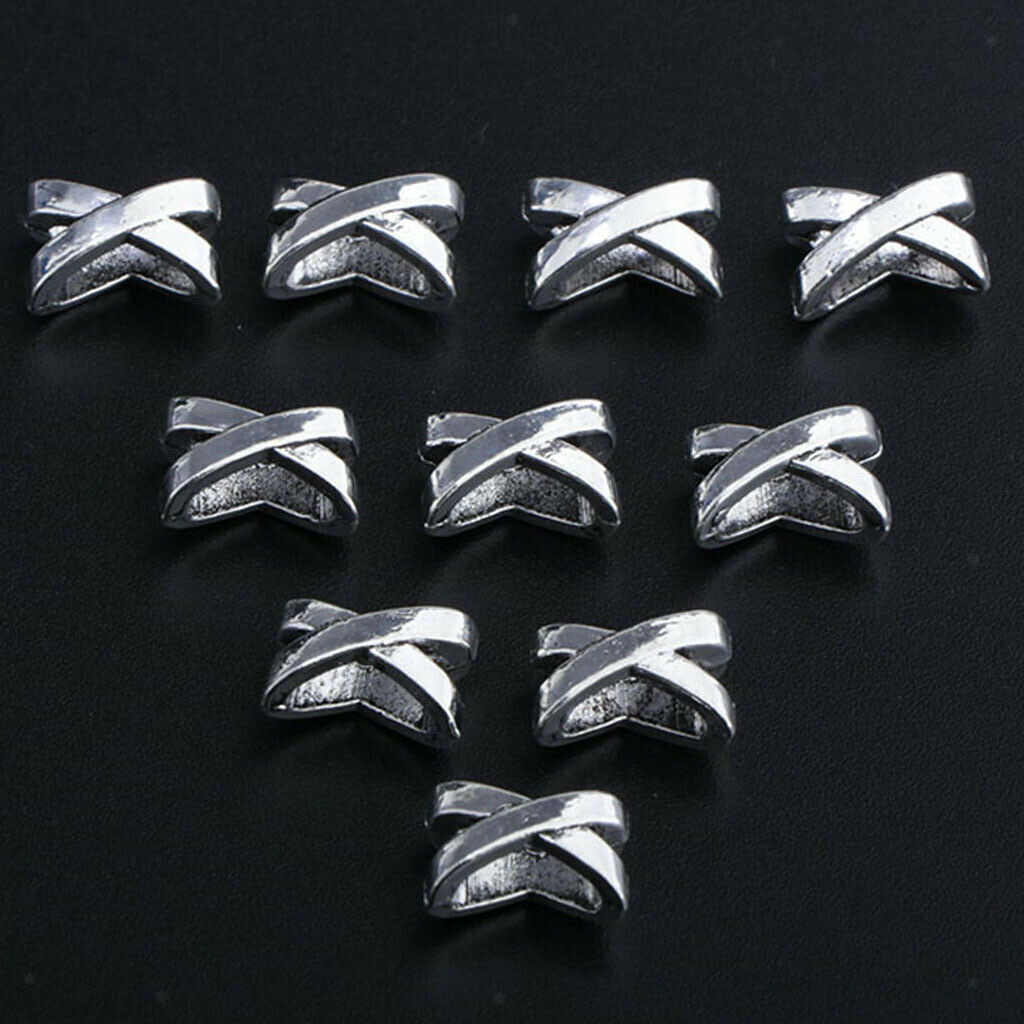10Pcs Norse Vikings Beads X Shape Hair Beads Dreadlocks for Beards Hair Paracord