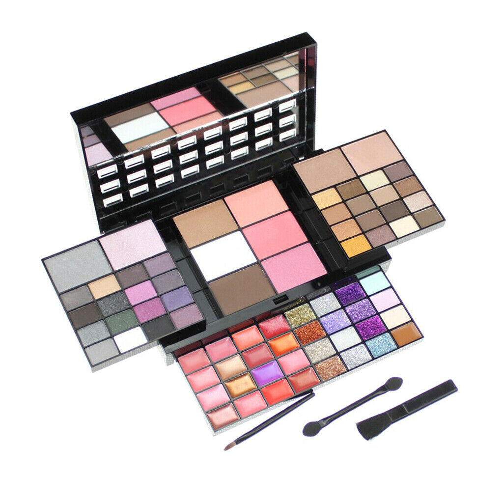 Professional 74 Colors Lipstick Blush Palette Sweatproof Blusher Lip Gloss
