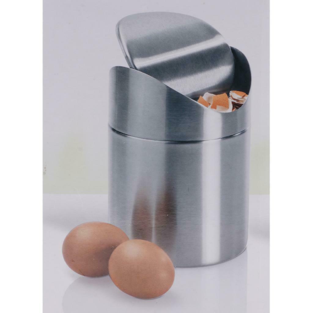 Stainless Steel Mini Trash Can Car Rubbish Bin Perfect for Home Office