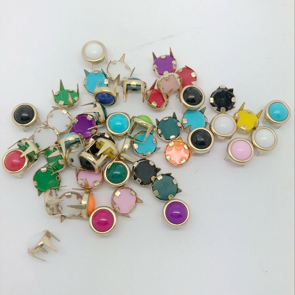50pcs 8mm beaded rivets claw rivets DIY craft supplies for clothes