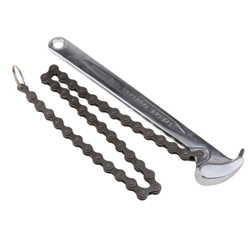 Heavy-duty 9-Inch Chain Wrench Oil Fuel Filter Remover Adjustable Mechanic Auto