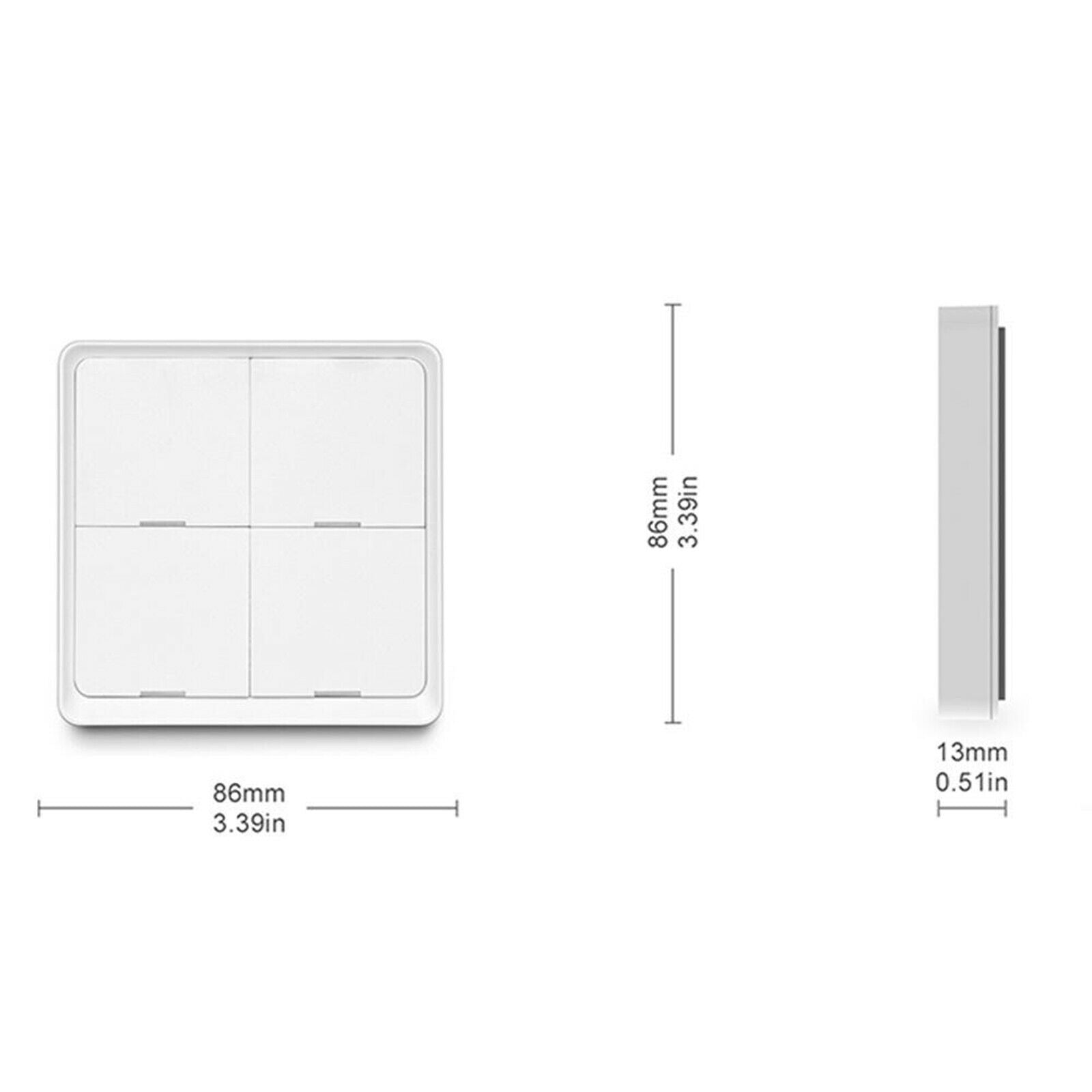 4 Gang Smart Wireless 12 Scene Remote Switch Panel On/Off Button Controller