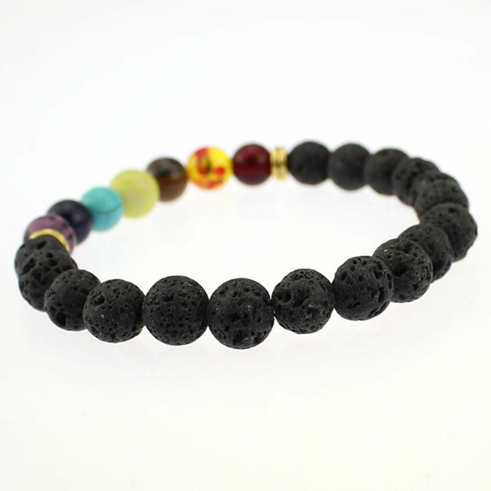 Chakra Bracelet Healing Lava Stone Beaded African Tiger Eye Bead Natural Stone