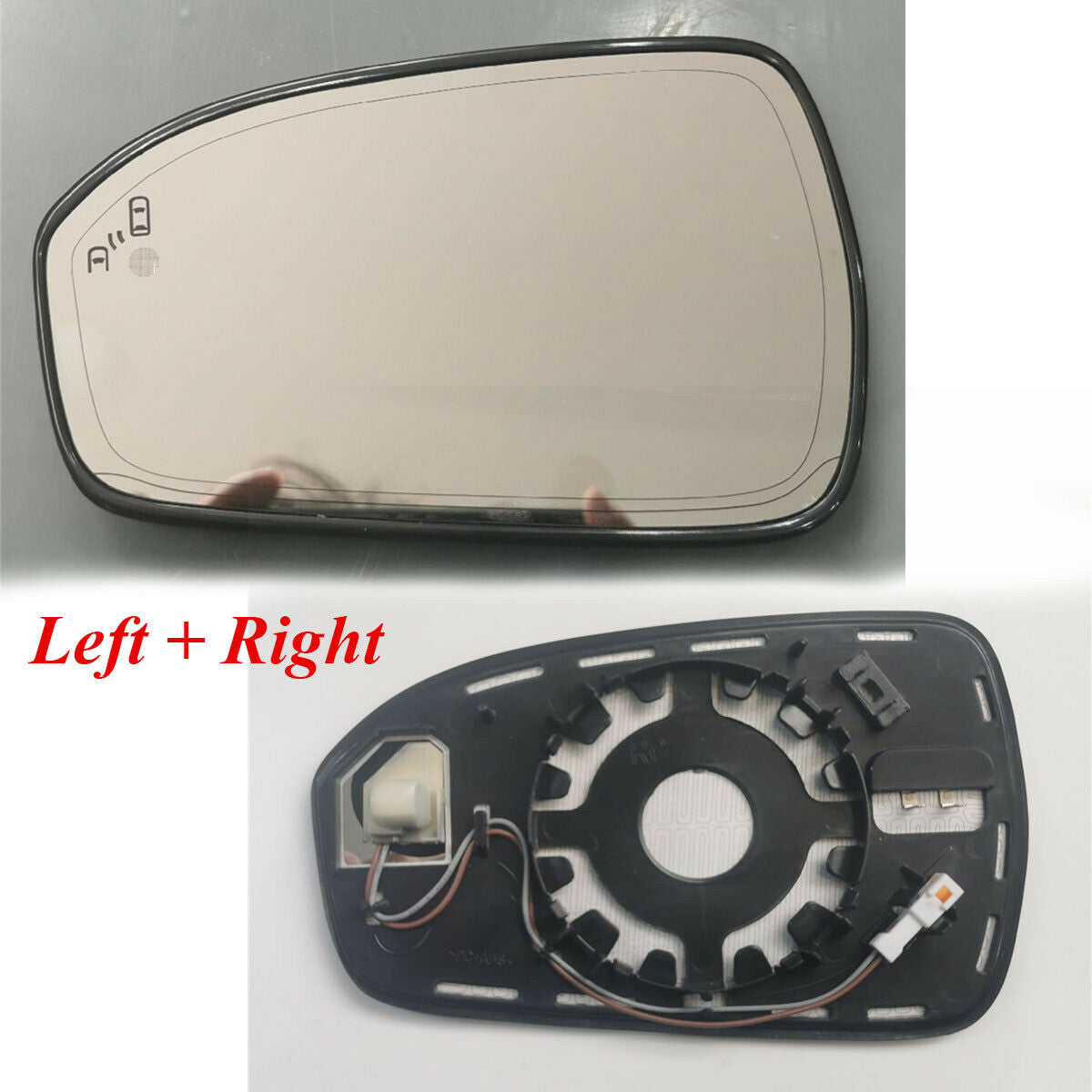 1 Pair DS7Z-17K707-C Heated With Blind Spot Detect Rear View Lens Side Mirror