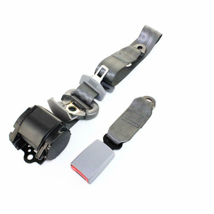 High Strength Polyester Car 3 Point Seat Belt Lap & Diagonal Belt Grey Universal