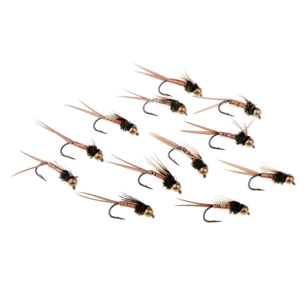 Fly Fishing Flies Bead Head Fast Sinking Wet Flies Lure for Bass Salmon Carp