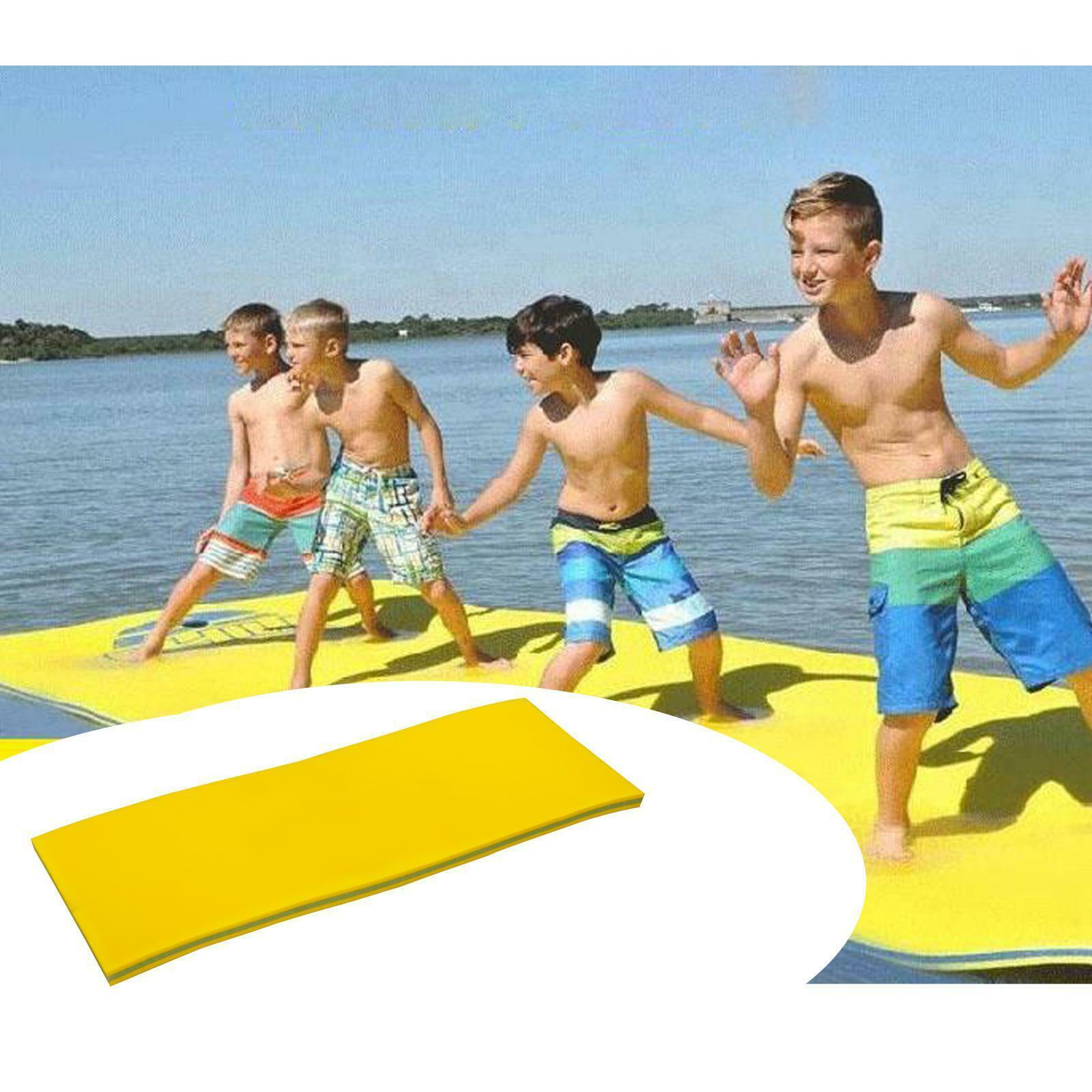 2X Foam Water Lounge 43 x 16 In. Pool or Lake Floating Lounger Pad Mat, Yellow
