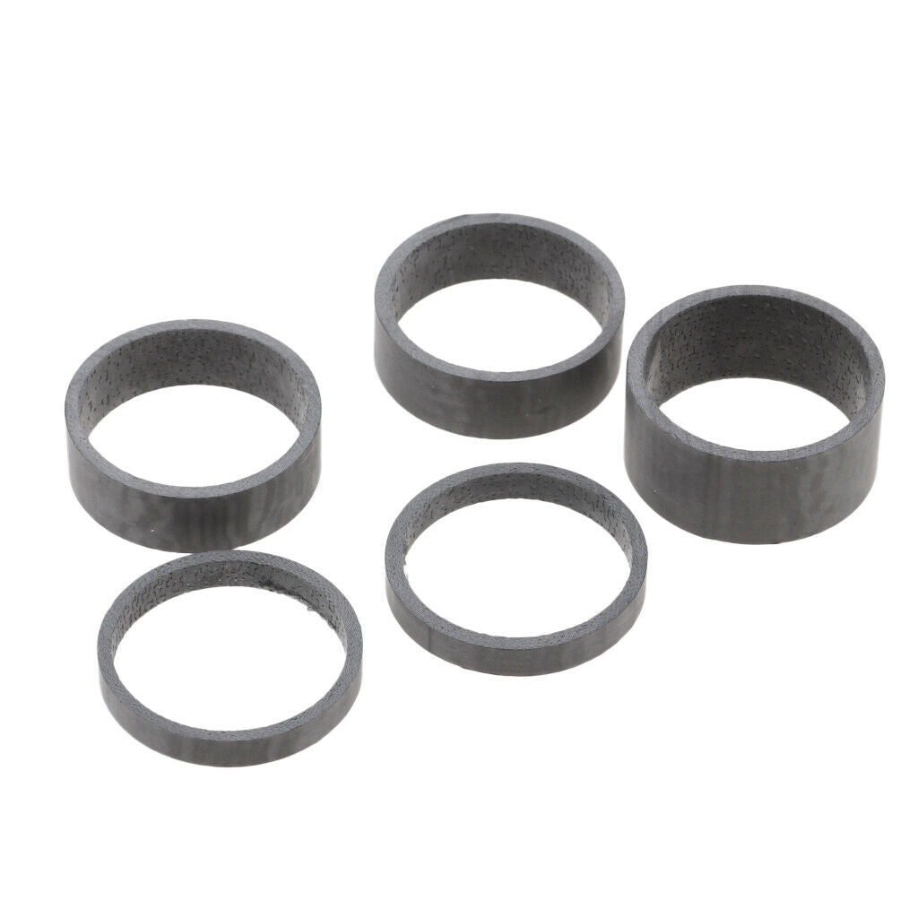 5 Pieces Bike Bicycle Carbon Fiber Washer Headset Stem Spacer 5/10/15mm