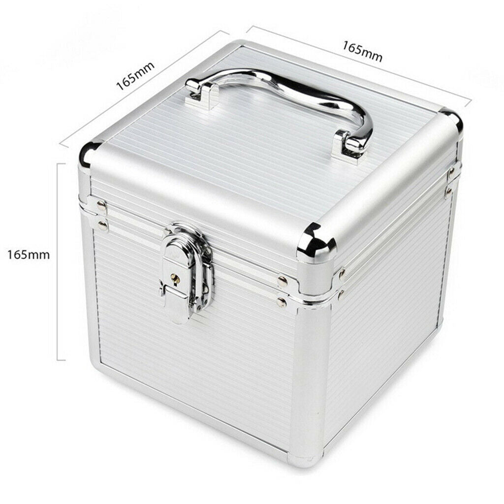 Aluminum 2.5" 3.5" Hard Drive Protective 6 Bay Storage Carrying Box w/ Lock