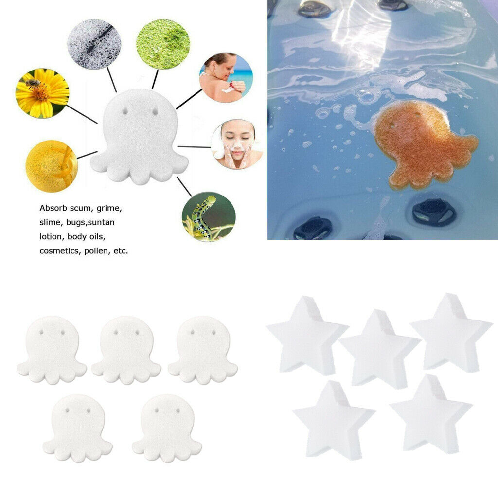 30 Pcs Floating Oil-Absorbing Sponge Absorber for Swimming Pools Reusable