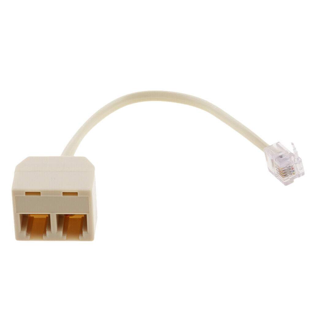 RJ11 6P4C Landline Phone Line Splitter Adapter US Male to Female