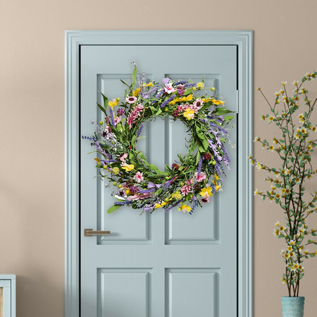 19.7" Artificial Flower Wreath Front Door Garland Indoor Wedding Home Decor