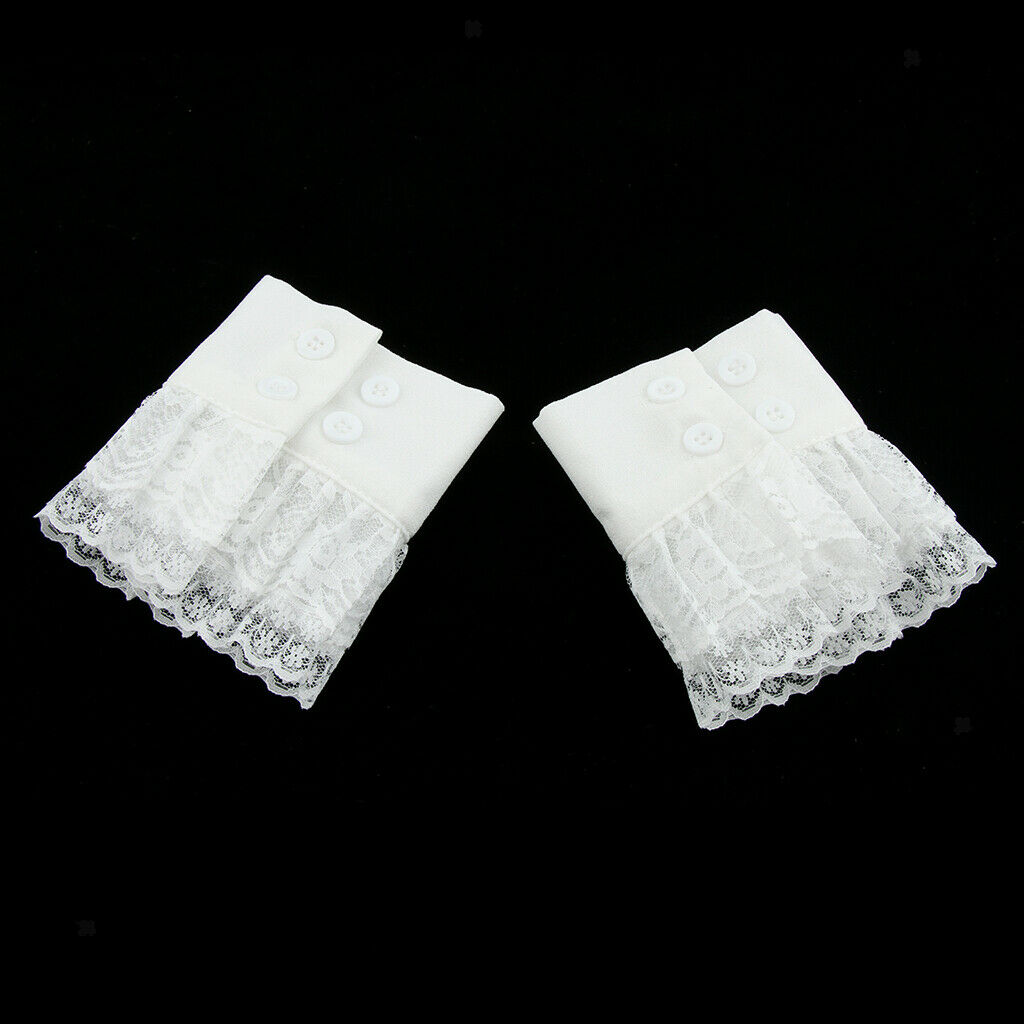 Retro Women   Masquerade Wrist Band White Lace Flower Cuff Wedding