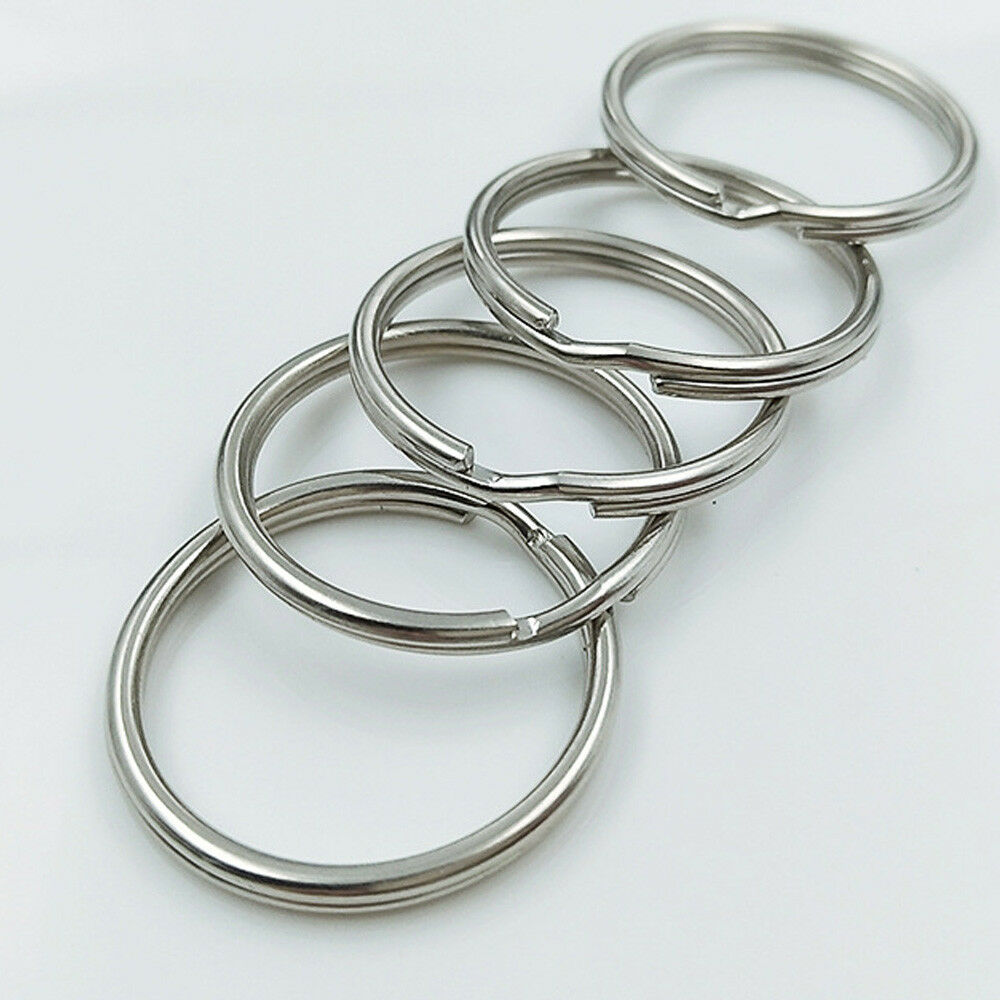 10X Split Key Rings Blanks Iron Hoop Edged Alloy Loop Ring Link Keychain 25MM