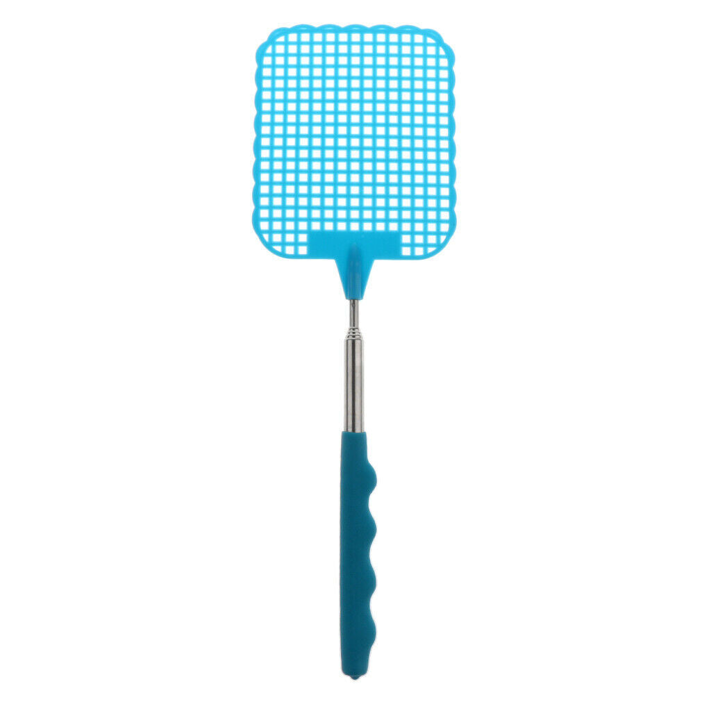 2pcs Fly Swatter,Telescopic Extendable Fly Swatter, Long Metal Handle, Green &
