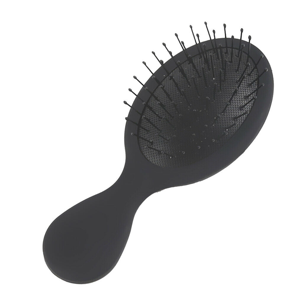 Mini Anti-static Scalp Massage Paddle Hairbrush Cushion Detangling Comb Black