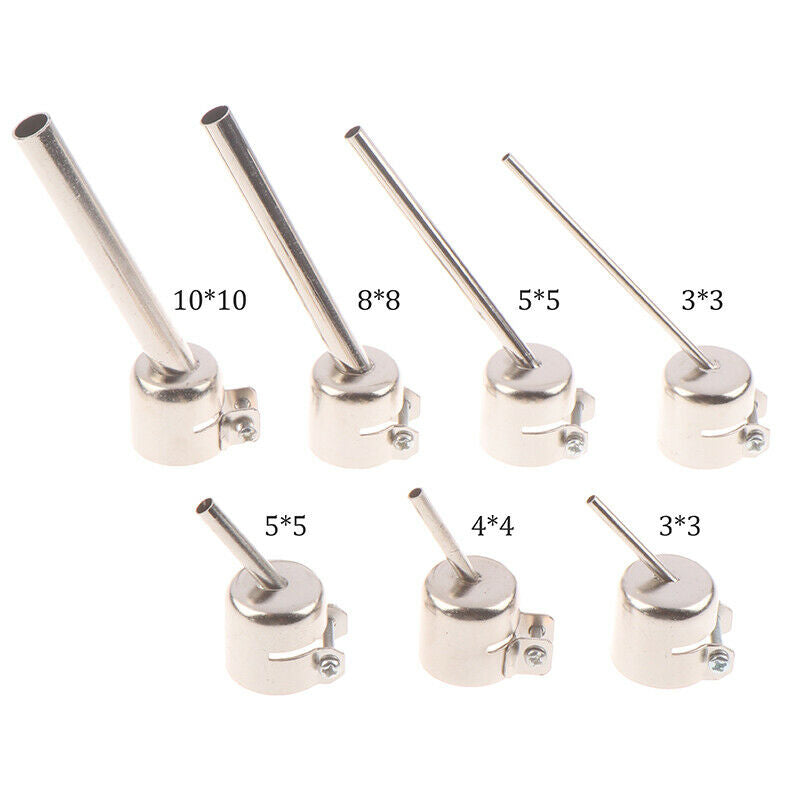 7pcs 850 Series Hot Air Gun Nozzle Lengthen Type 45 Degree Tilt BGA WeldingY1