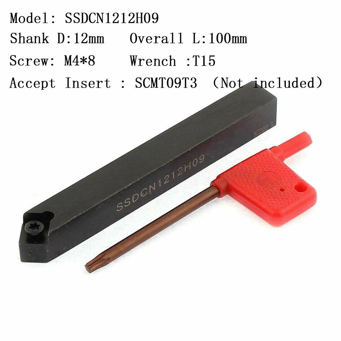 45°  SSDCN 1212H09(12mm×100mm) Lathe Turning Tool Holder for SCMT09T3 INSERT