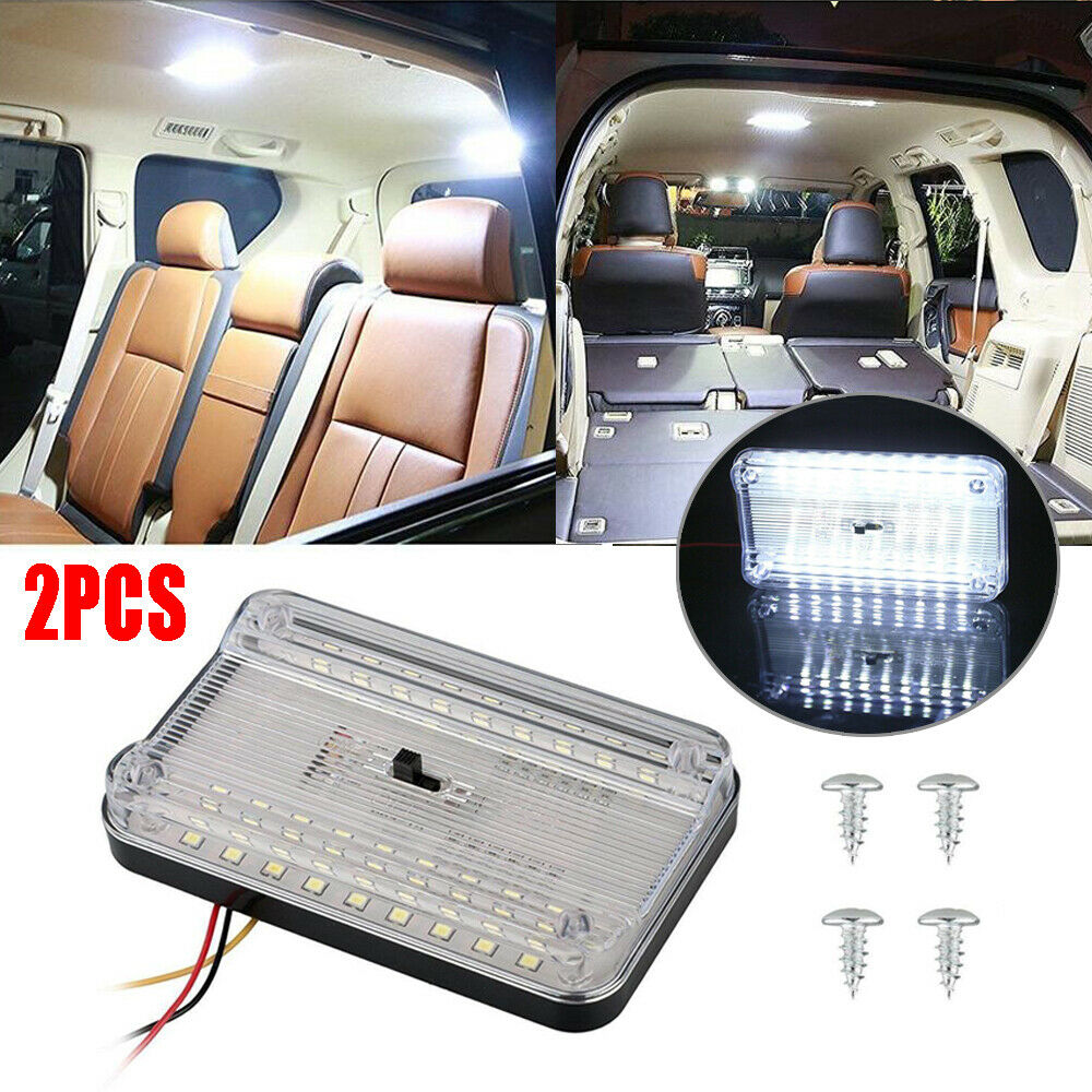 2x RV 12V White Interior LED Ceiling Lights Fixture Ceiling Camper Trailer Boat