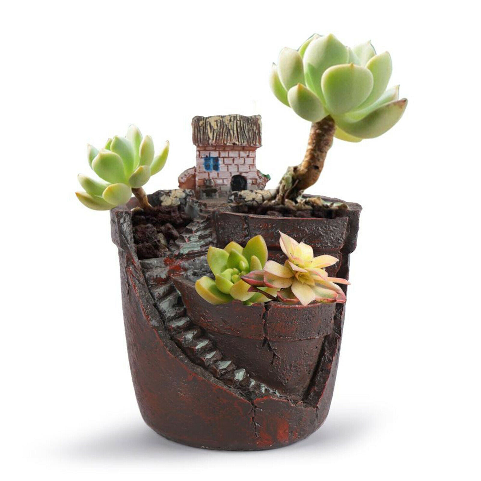 Succulent Pot Plant Planter Flowerpot with Sweet House Garden Decoration