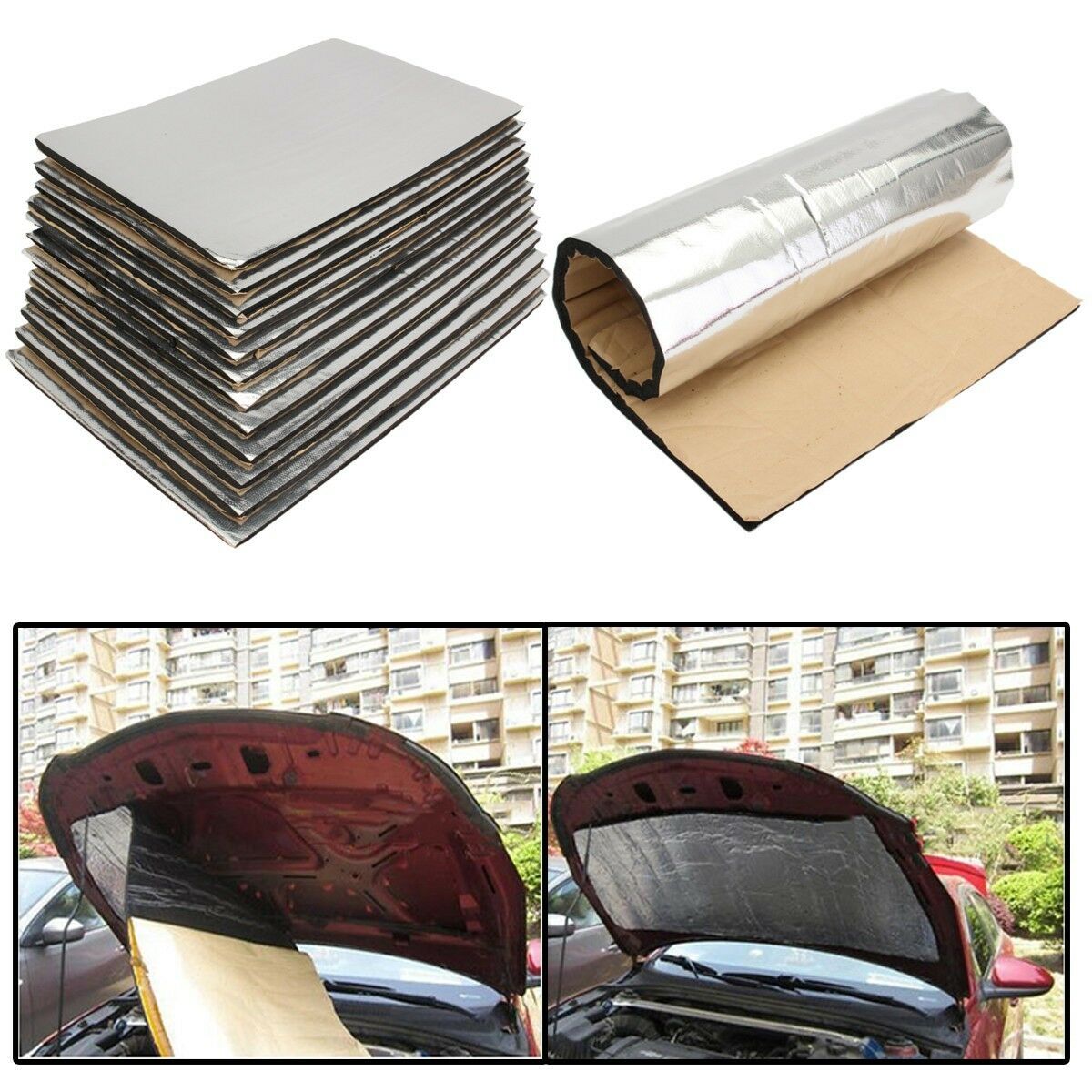 5mm 12 Sheets Car Sound Proofing Deadening Mat Heat Shield Noise Insulation Mat