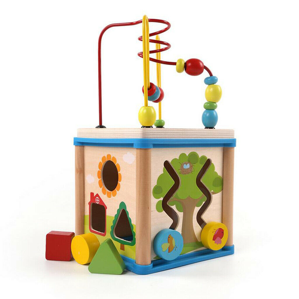 Wooden Montessori Educational Toys Activity   with Removable Bead Maze