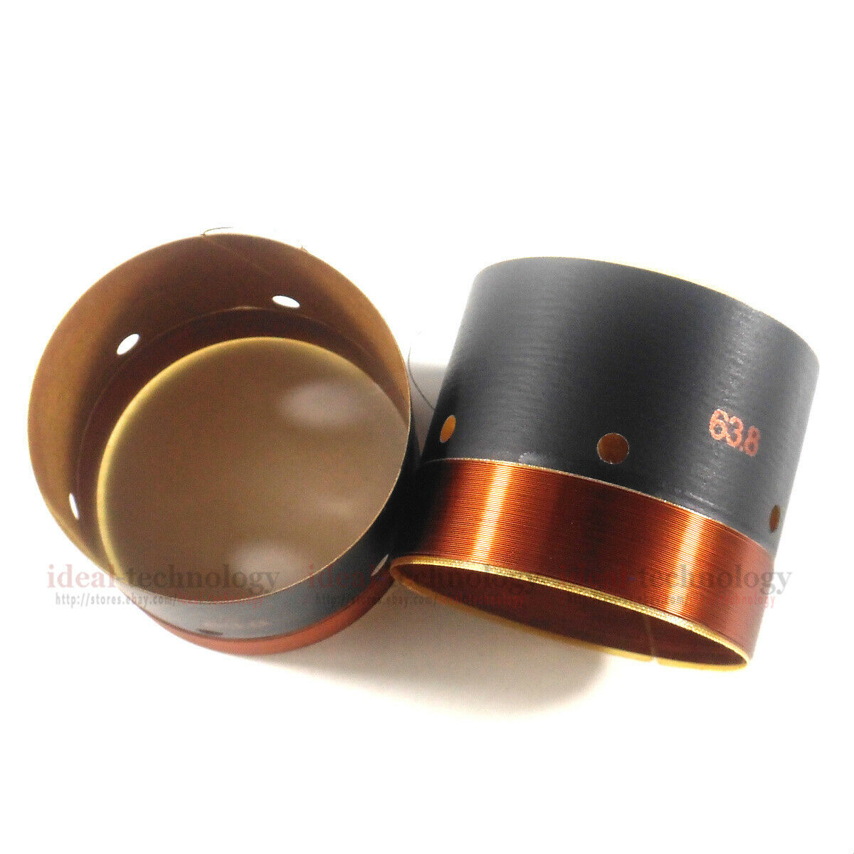 2Pcs VC 63.8mm Fiber Glass Voice coil woofer  bass speaker  2 Layers
