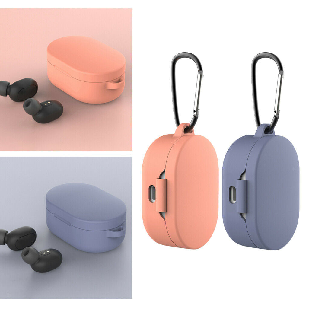 2pcs Earphone Case Protective Case Cover with Anti-lost Buckle Headsets Parts