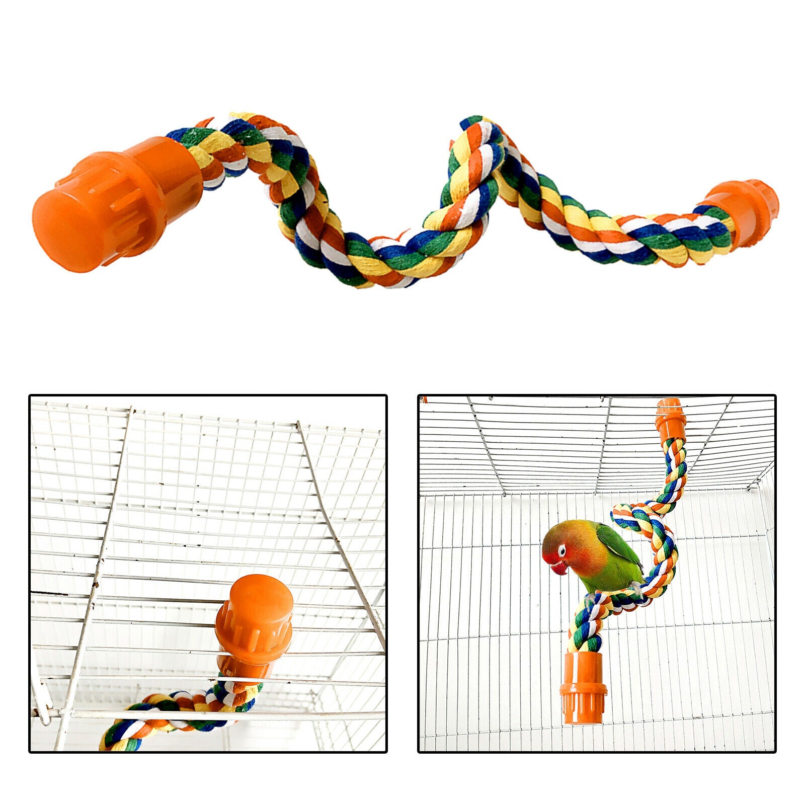 Bird Rope Perch Stand Bird Toys Staion Bar for Parrot Budgie Lovebird Macaw