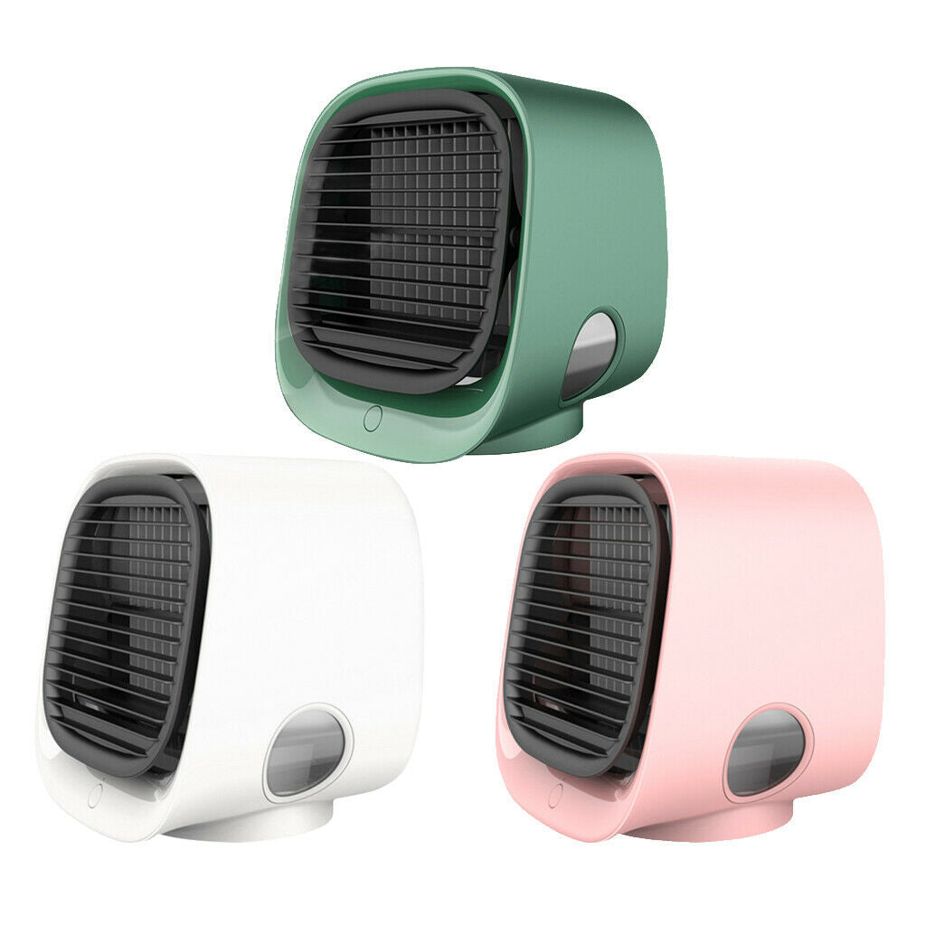 2x Mini Air Container 3-in-1 Desktop Cooler Purifier Home 3-Speed Cool Water