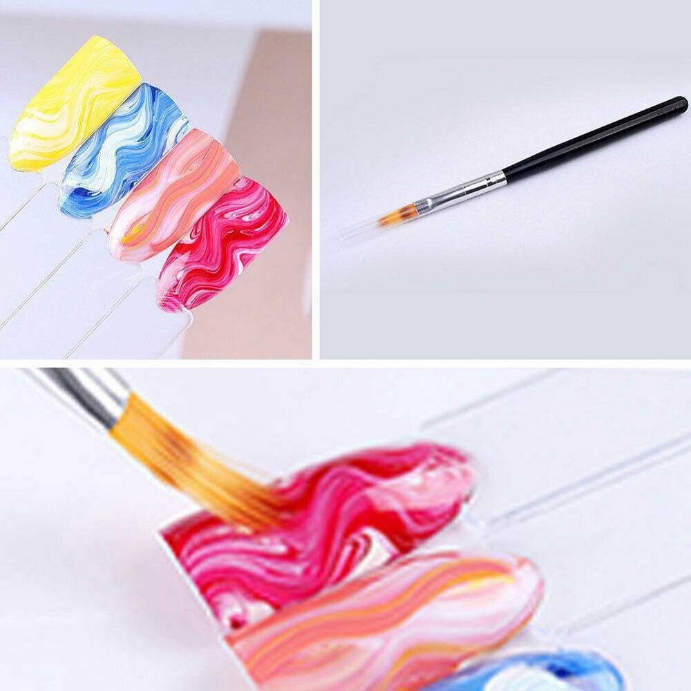 1* Gradient Ombre Painting Pen Drawing UV Gel Brush Acrylic Handle Nail Art Tool