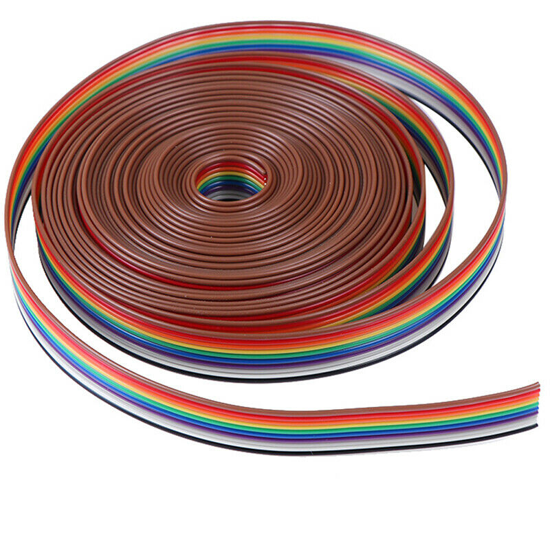 5 meters/lot Ribbon Cable 10 WAY Flat Cable Color Rainbow Ribbon Cable W jvABDD