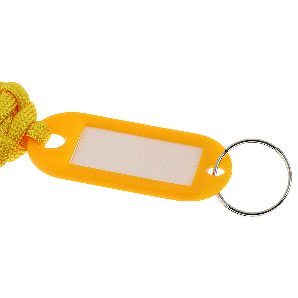 Paracord Lanyard Rope Keychain Emergency Survival Kit with Key Ring Yellow