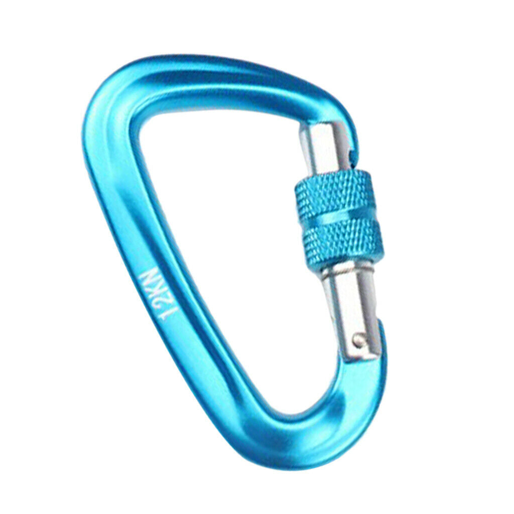 Aluminum D-Ring Locking Large Carabiners Clip for Outdoor Camping Sky Blue