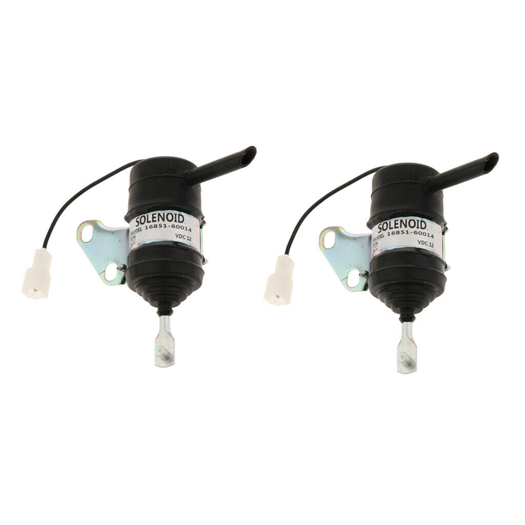 2pcs Performance 16851-60014 Fuel Shut Down Solenoid Kubota Excavator RTV900