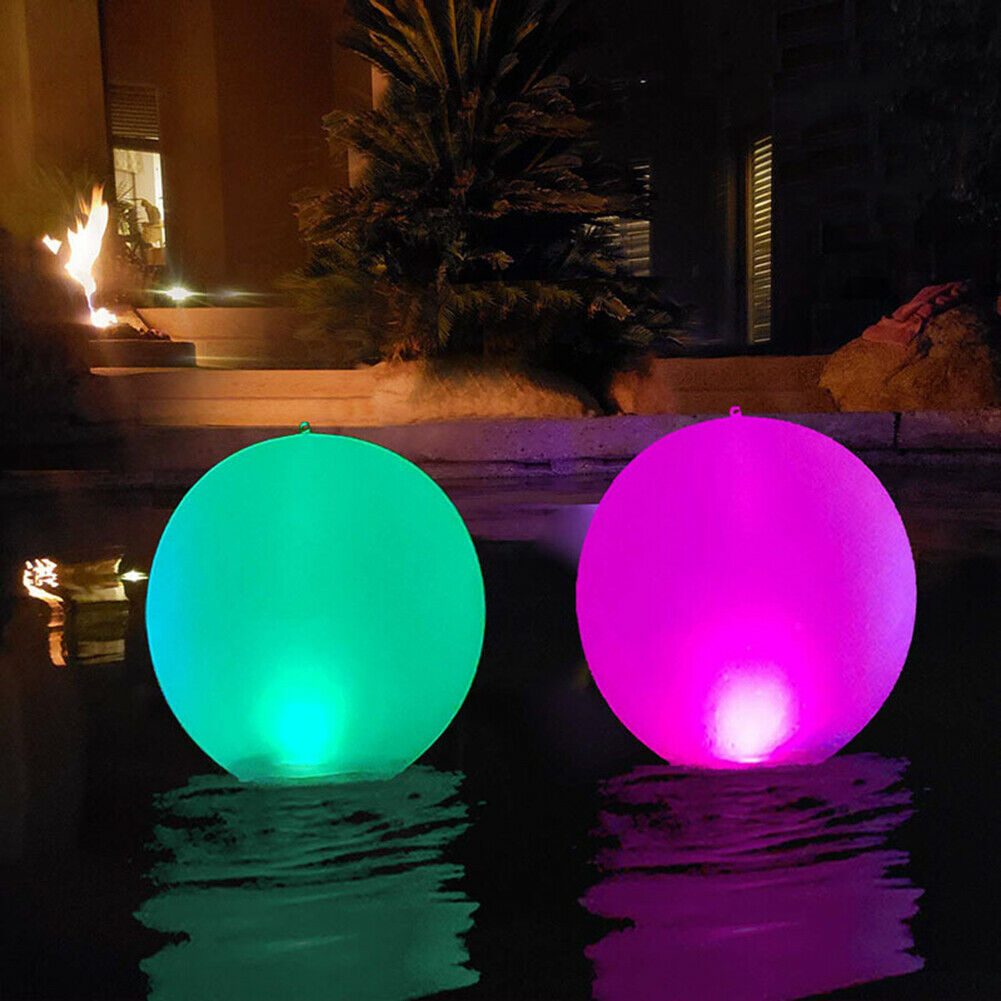 40cm Outdoor Inflatable Beach Ball LED Light Swimming Pool Party Water Game Toys