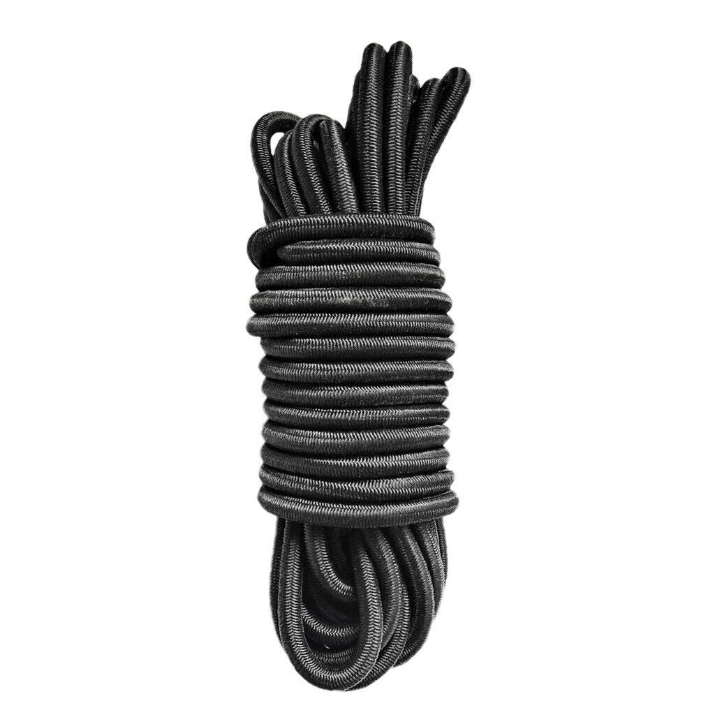 2x 4mm 5m Bungee Rope Kayak Boat Heavy Duty Shock Cord Tie Down Black & Red