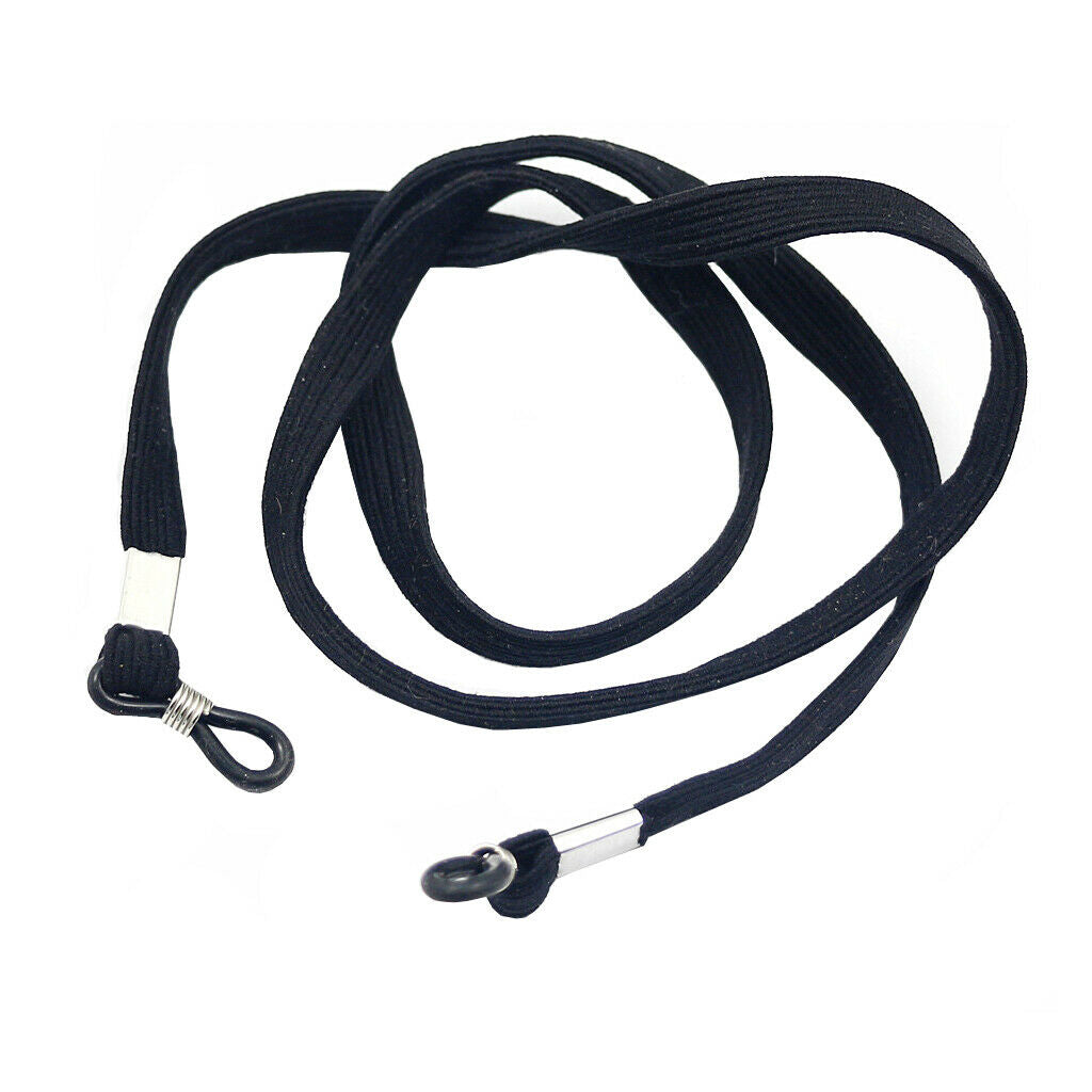 Unisex Flexible Eyeglass Rope Adjustable Sport Eyeglasses Holder Strap black