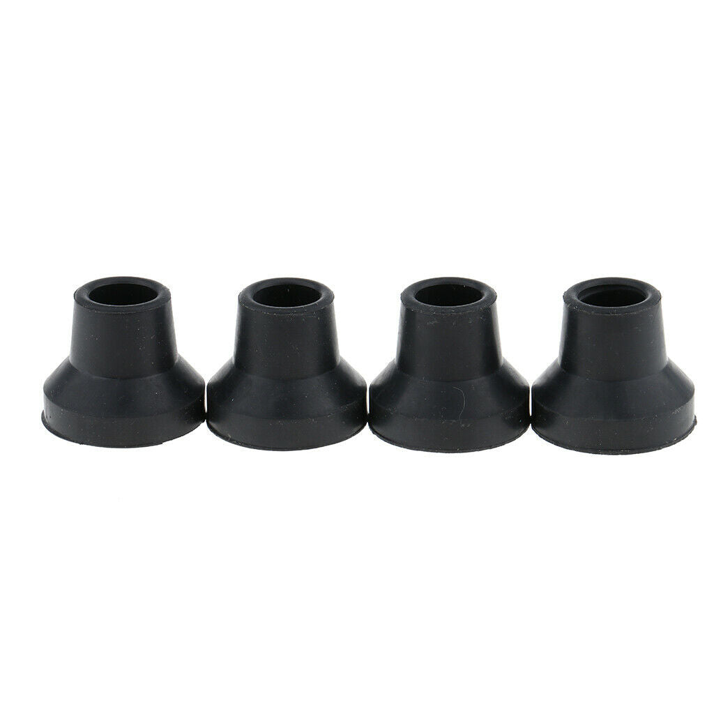 4pcs Anti-Skid Rubber Crutch Cane Walking Stick Tips Pad Black 16mm