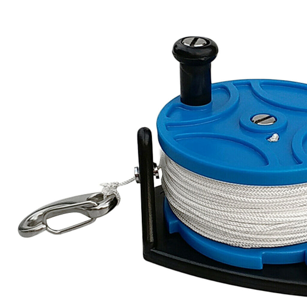 Blue Scuba Diving Diver SMB Dive Wreck Reel w/ Handle, 272ft Line, Snap Hook