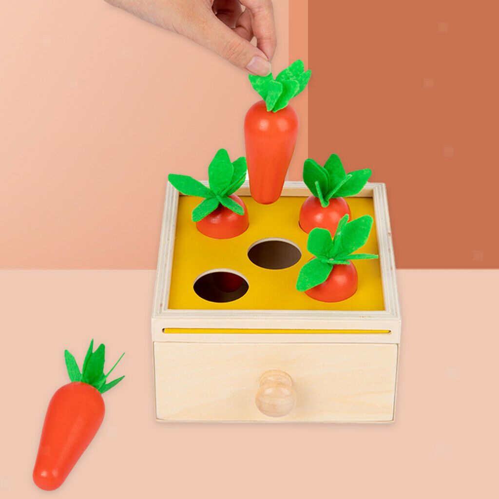 Toddler Wooden Toys, Montessori Toys Baby Educational Toys Carrot Sorting Game,