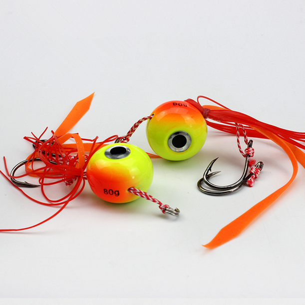 Fishing Jig Head Bait Lead Jigging Lure Silica Gel Skirt Trolling Fishing Tackle