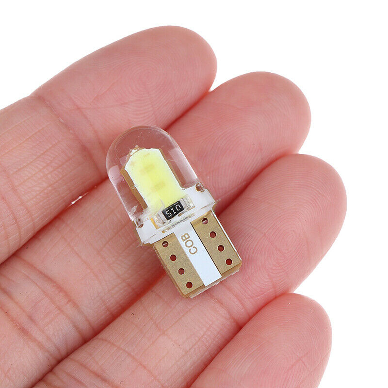 5Pcs T10 194 168 W5W LED COB Bulb 4 SMD Silica Super Bright License Light.l8