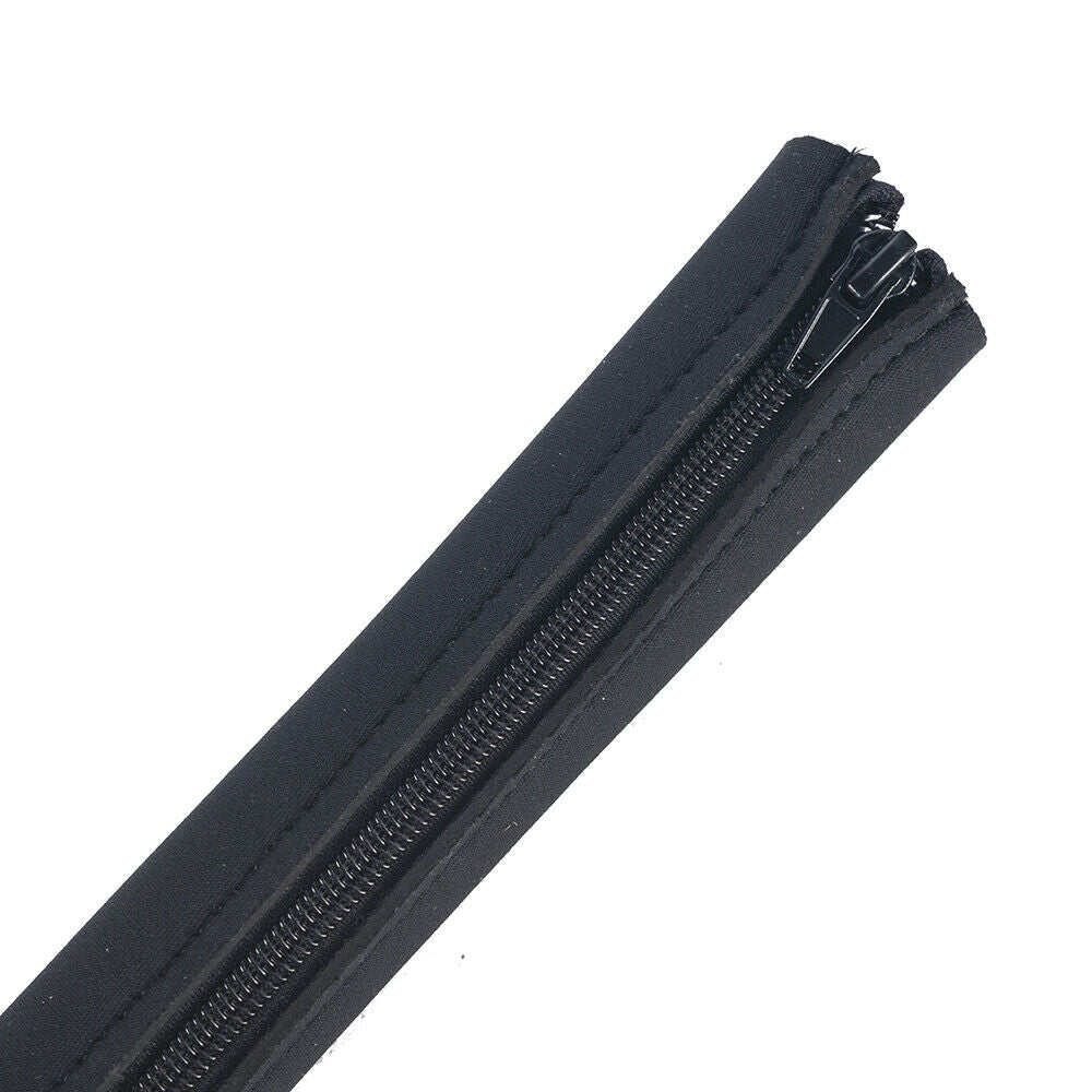 1X Neoprene Cable Zipper Management Sleeve Wrap Wire Hider Cover Organizer Black