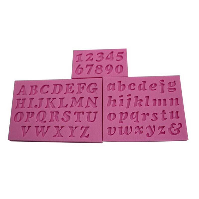 3Pcs/set Letters Numbers Silicone Handmade Fondant Cake Baking DIY Mould .l8