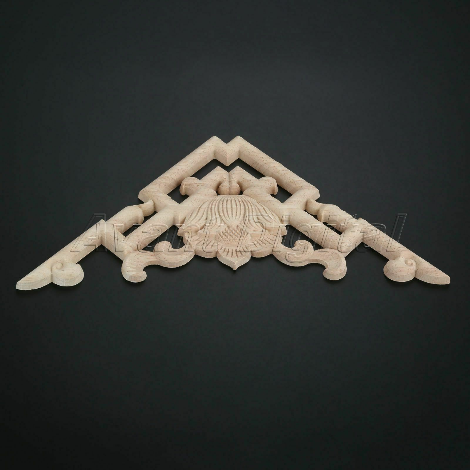 20*20cm Unpainted Wooden Carved Applique Furniture Home Decorative Dyes Easily